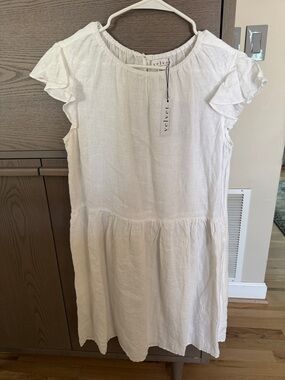 Velvet by Graham &Spencer Linen Blend Dress with Ruffle Sleeves